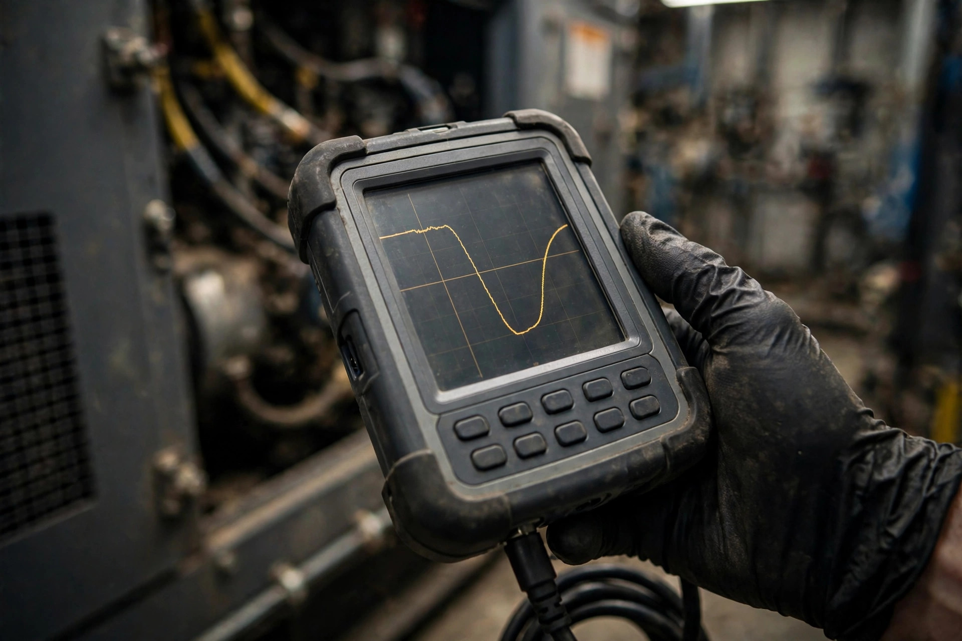 Voltage dip and recovery recorded during a diesel generator block-load step test