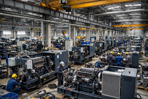 Diesel generator factory assembling large diesel generator sets