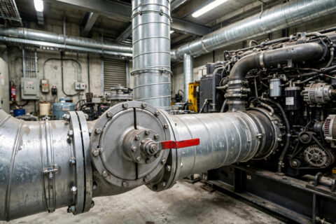 Diesel generator air intake shutoff valve