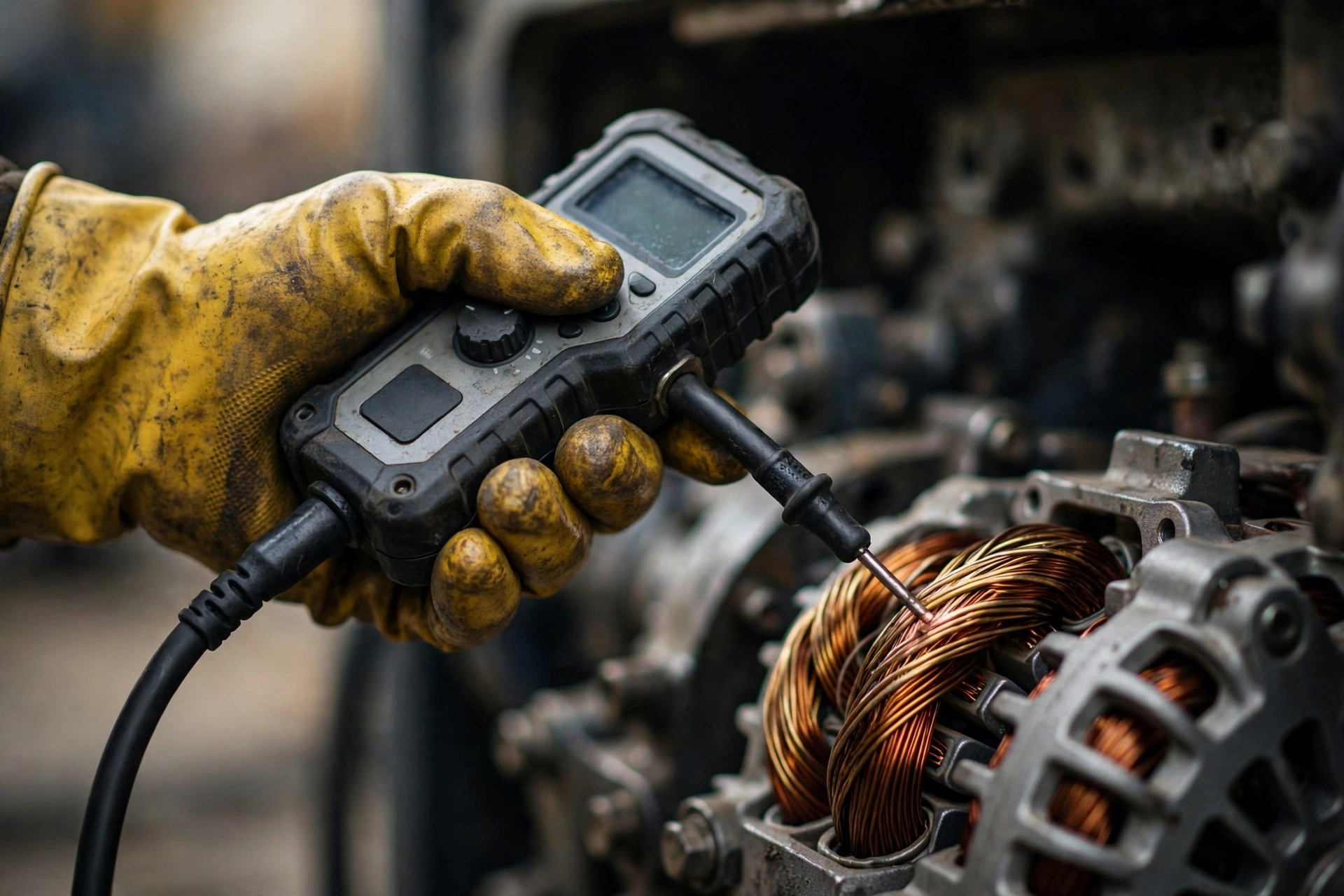 Insulation resistance test on diesel generator alternator windings