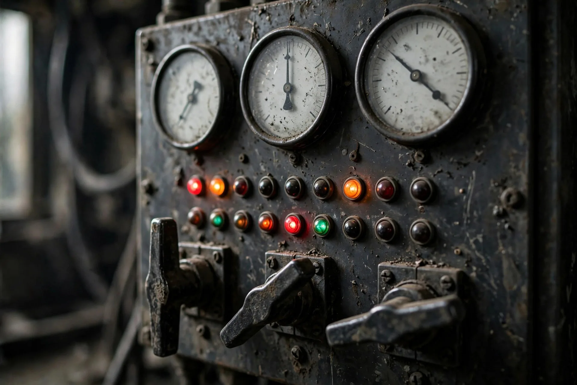 Paralleling switchgear panel with analog kW gauges showing uneven load between two generators